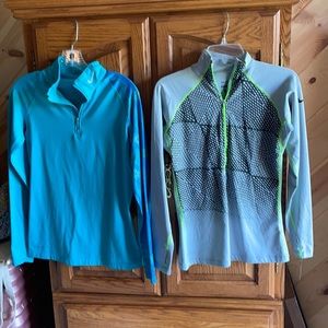 Bundle of 2 Nike Pro fleece lined quarter zips